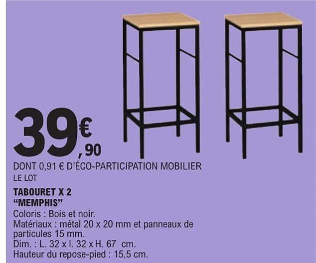 TABOURET X 2 “MEMPHIS”