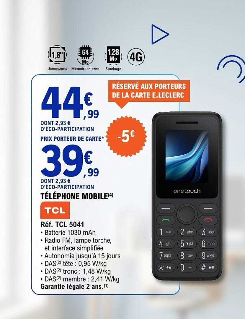 TÉLÉPHONE MOBILE TCL