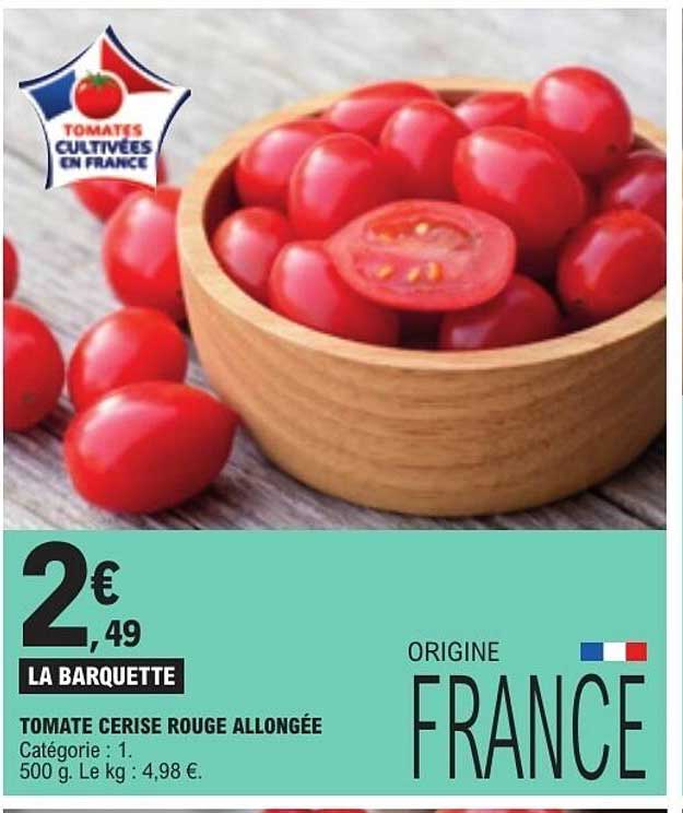 TOMATE CERISE ROUGE ALLONGÉE