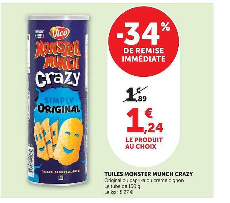 TUILES MONSTER MUNCH CRAZY