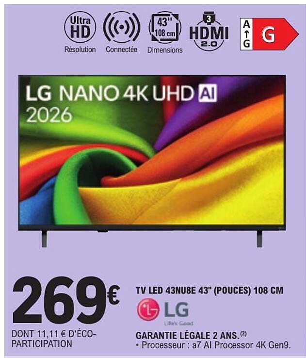 TV LED 43N8E 43" (POUCES) 108 CM