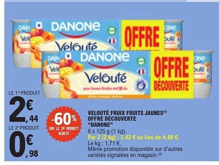 VELOUTÉ FRUITS FRUITS JAUNES OFFRE DÉCOUVERTE “DANONE”