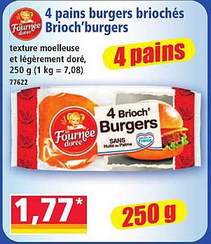 4 pains burgers briochés Brioch'burgers