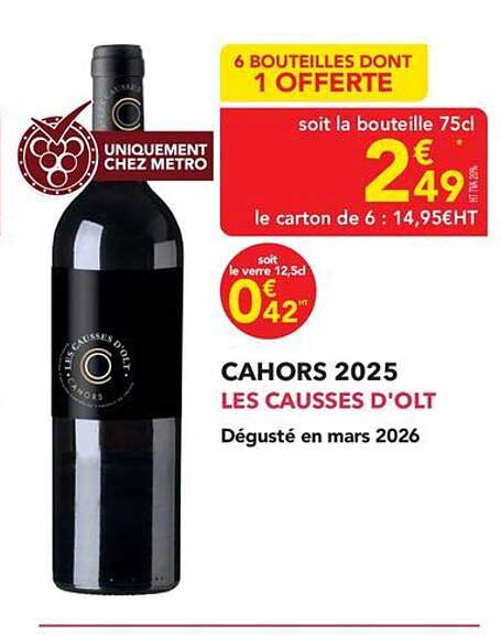 6 BOUTEILLES DONT 1 OFFERTE