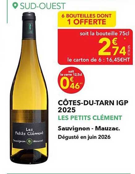 6 BOUTEILLES DONT 1 OFFERTE