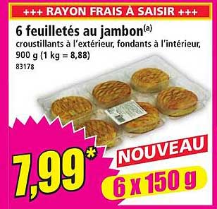 6 feuilletés au jambon(a)