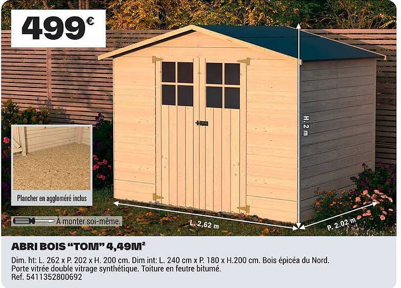 ABRI BOIS “TOM” 4,49M²