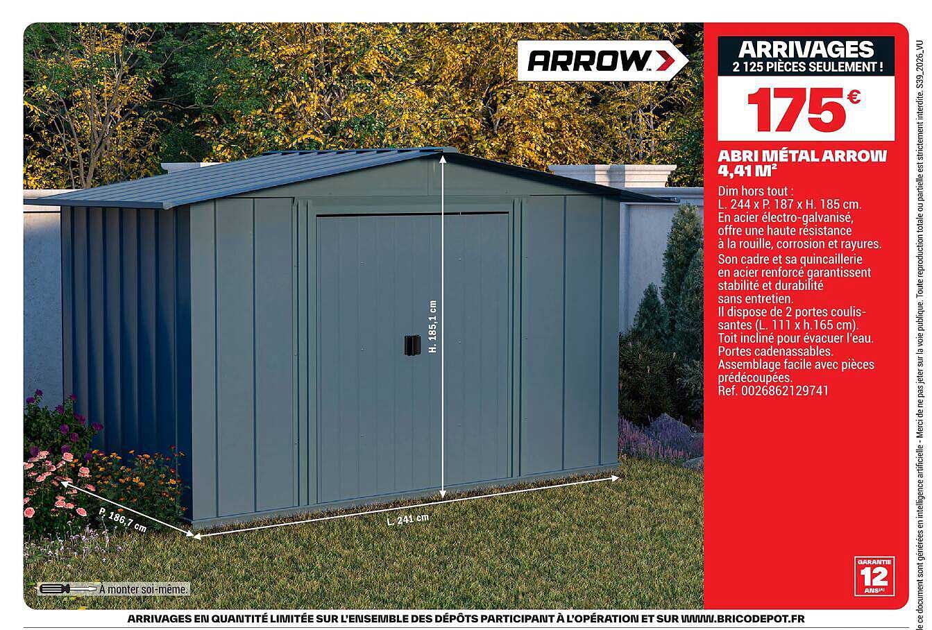 ABRI MÉTAL ARROW 4,41 M²