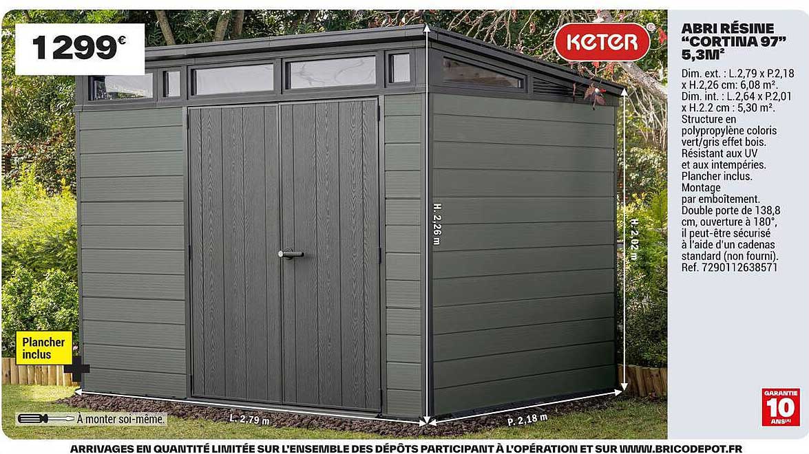 ABRI RÉSINE “CORTINA 97” 5,3M²
