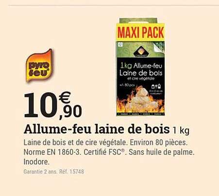Allume-feu laine de bois 1 kg