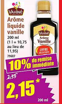 Arôme liquide vanille 200 ml (1 l = 10,75 au lieu de 11,95) 79687