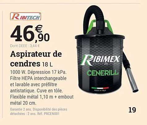 Aspirateur de cendres 18 L