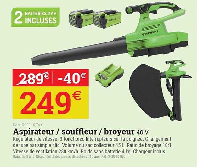 Aspirateur / souffleur / broyeur 40 V