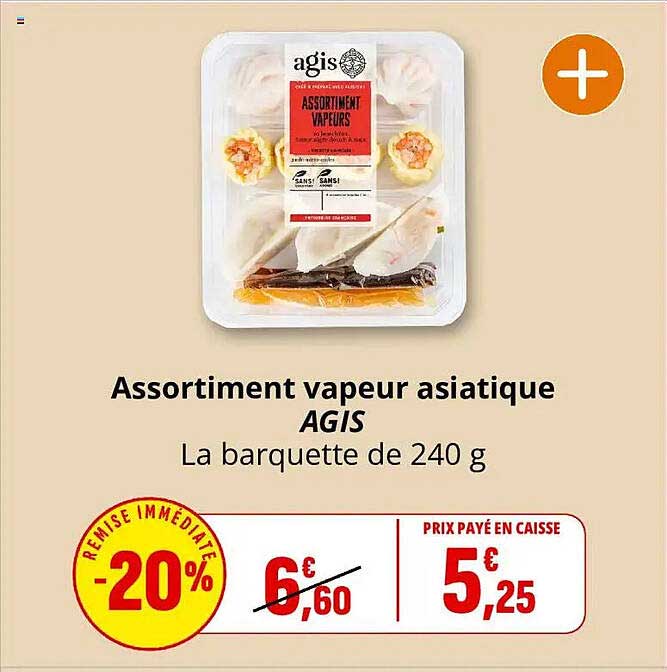 Assortiment vapeur asiatique AGIS La barquette de 240 g
