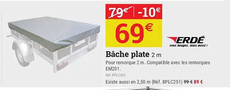 Bâche plate 2 m