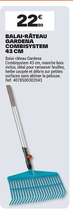 BALAÏ-RÂTEAU GARDENA COMBISYSTEM 43 CM