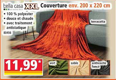 bella casa XXL Couverture env. 200 x 220 cm