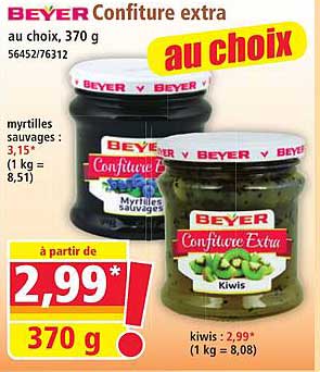 Beyer Confiture extra au choix, 370 g