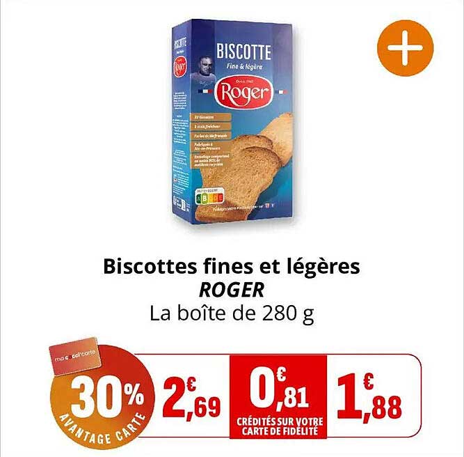 Biscottes fines et légères ROGER La boîte de 280 g