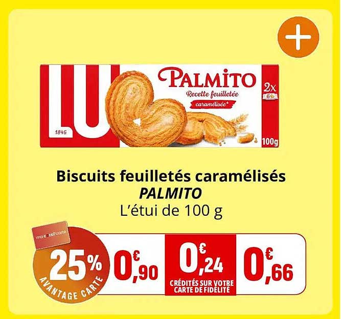 Biscuits feuilletés caramélisés PALMITO L’étui de 100 g