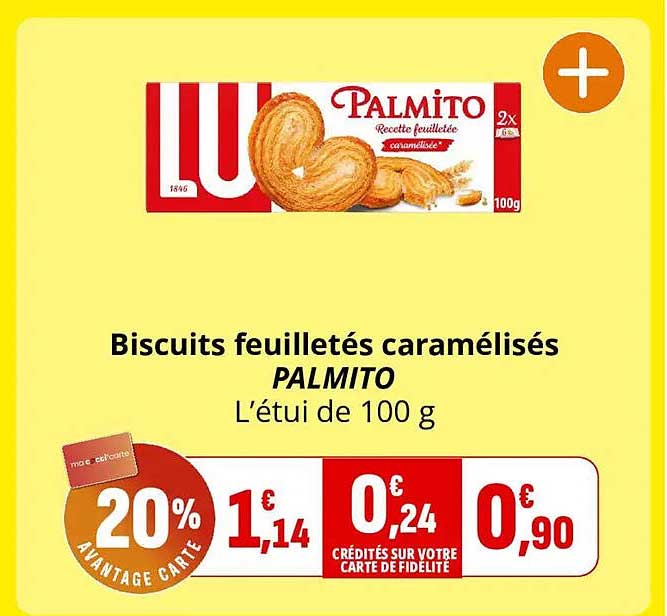 Biscuits feuilletés caramélisés PALMITO L’étui de 100 g