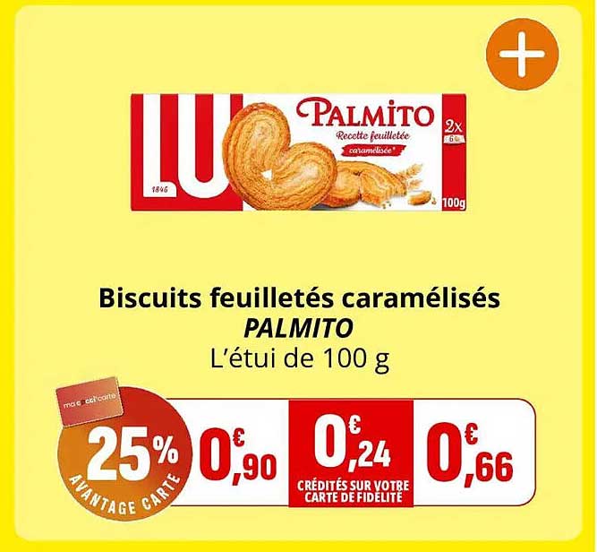 Biscuits feuilletés caramélisés PALMITO L’étui de 100 g