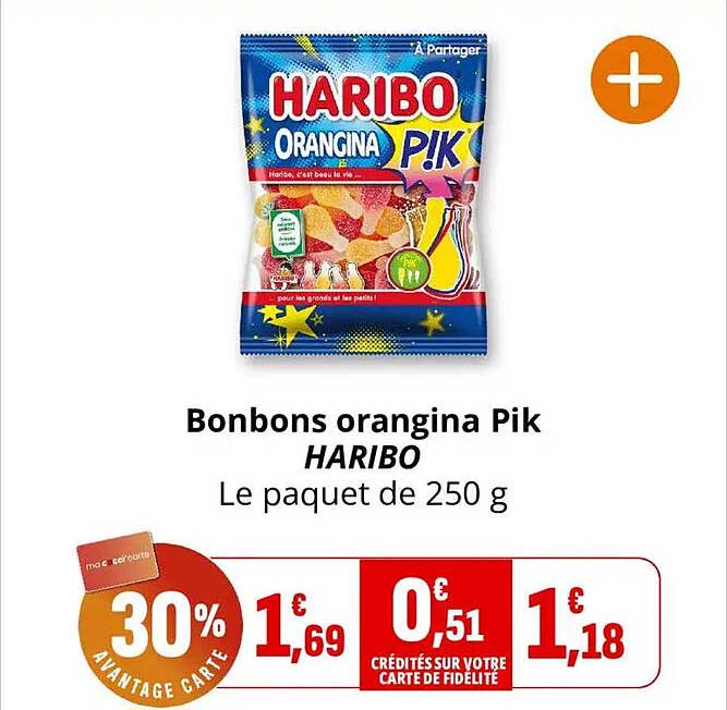 Bonbons orangina Pik HARIBO Le paquet de 250 g