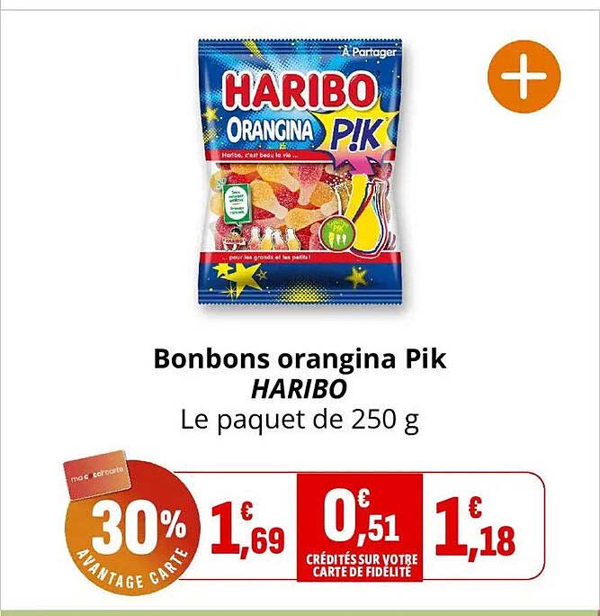Bonbons orangina Pik HARIBO Le paquet de 250 g