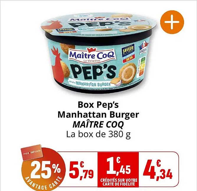 Box Peps Manhattan Burger MAÎTRE COQ La box de 380 g