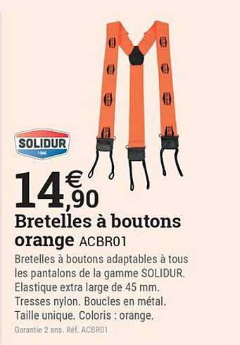 Bretelles à boutons orange ACBR01