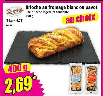 Brioche au fromage blanc au pavot