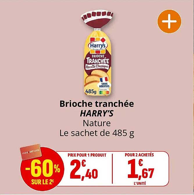 Brioche tranchée HARRY'S Nature Le sachet de 485 g