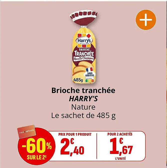 Brioche tranchée HARRY'S Nature Le sachet de 485 g