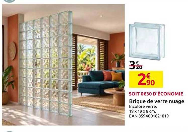 Brique de verre nuage