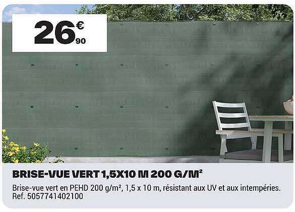 BRISE-VUE VERT 1,5X10 M 200 G/M²