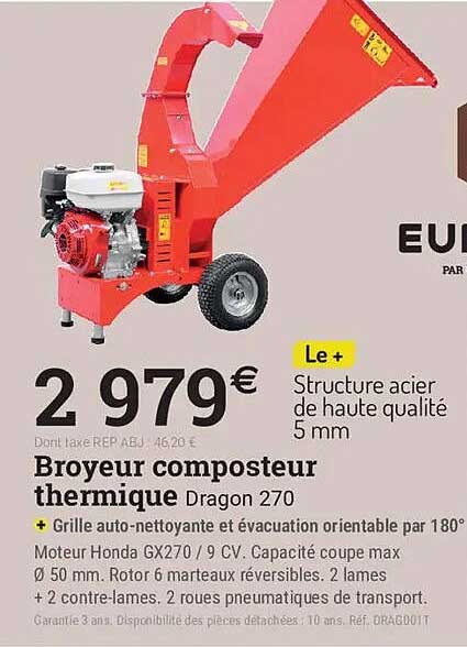 Broyeur composter thermique Dragon 270