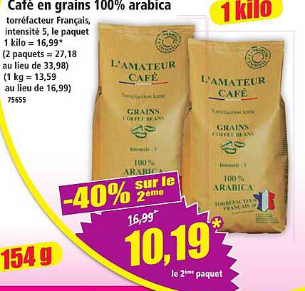 Café en grains 100% arabica