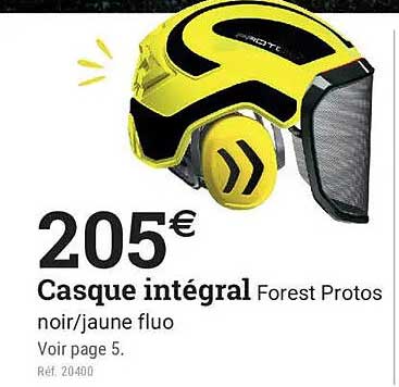 Casque intégral Forest Protos noir/jaune fluo