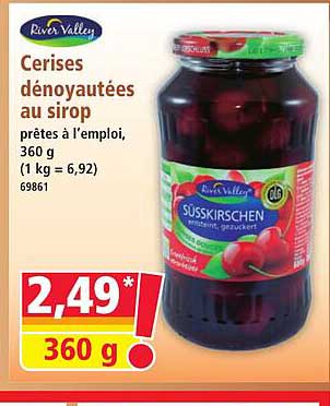 Cerises dénoyautées au sirop
