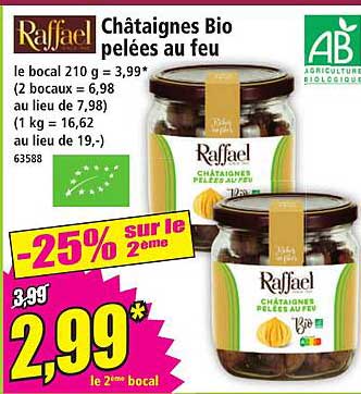 Châtaignes Bio pelées au feu