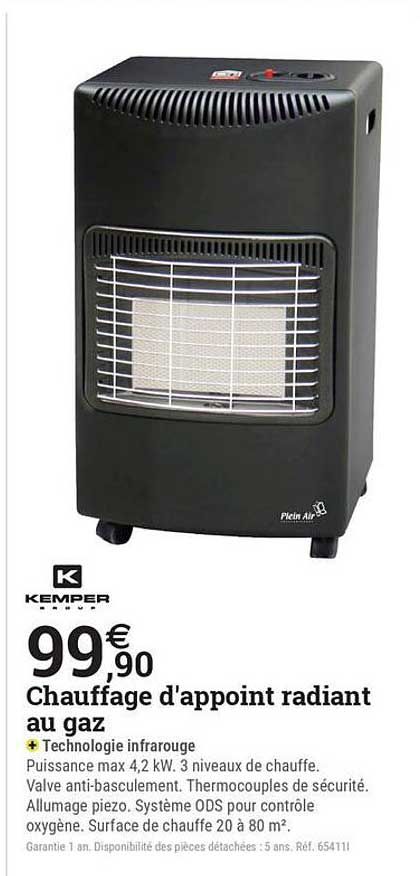 Chauffage d'appoint radiant au gaz