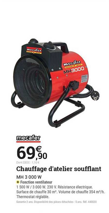 Chauffage d'atelier soufflant MH 3 000 W