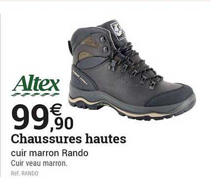 Chaussures hautes cuir marron Rando