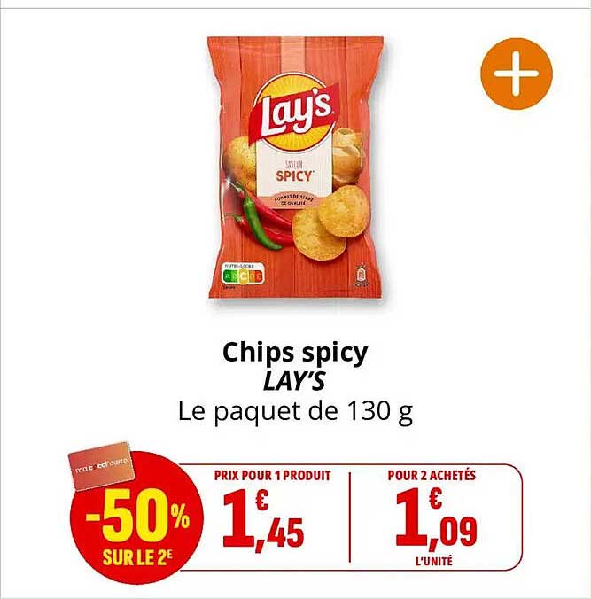Chips spicy LAY'S Le paquet de 130 g