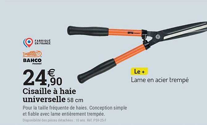 Cisaille à haie universelle 58 cm