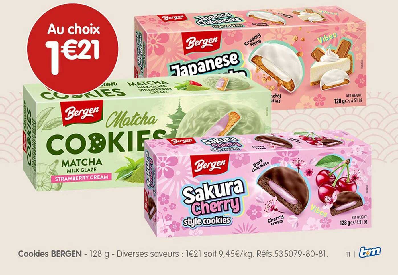 Cookies BERGEN - 128 g - Diverses saveurs