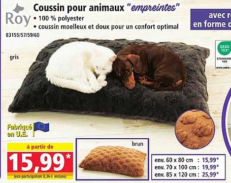 Coussin pour animaux "empreintes"