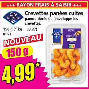 Crevettes panées cuites