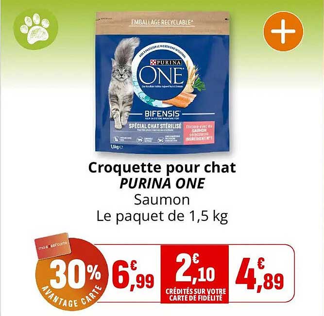 Croquette pour chat PURINA ONE Saumon Le paquet de 1,5 kg