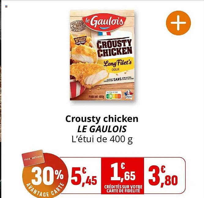 Crousty chicken LE GAULOIS L'étui de 400 g